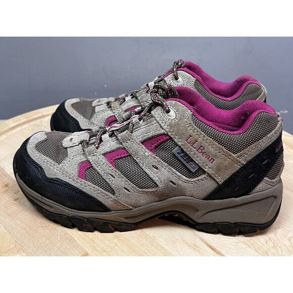 LL Bean Tek 2.5 Waterproof Shoes Women's 7 Tan Pink Hiking Outdoors Classic - Picture 3 of 10